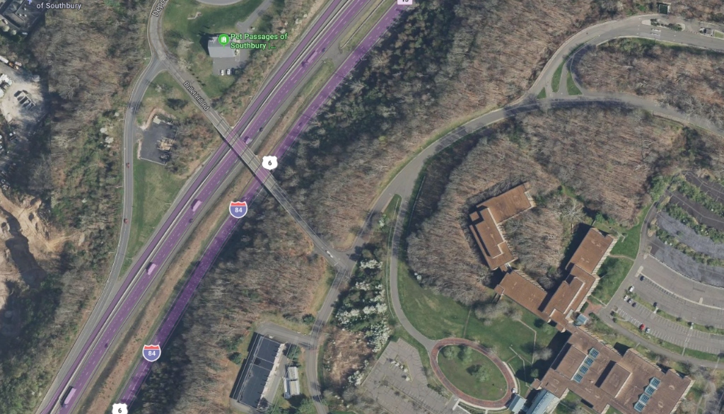 Satellite imagery of I-84 Exit 15 Dedicated Ramp & Kettletown Road Direct Entrance